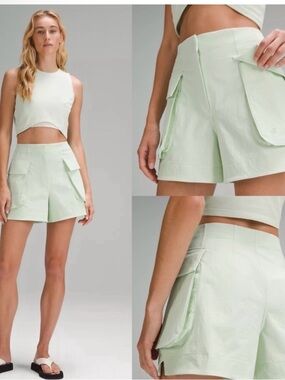 Lululemon Relaxed-Fit Super-High-Rise
Cargo Short 4" Kohlrabi Green
Size 10 new